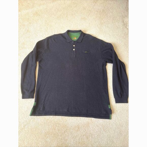 Orvis Polo Golf Shirt XXL Tall Dark Gray Long Sleeve 100% Cotton Thick - Picture 1 of 9